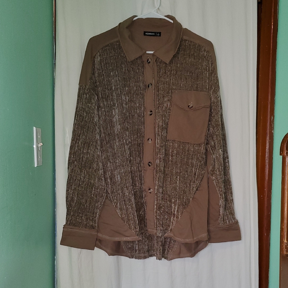 Elleborn Button Up Chenille Shacket